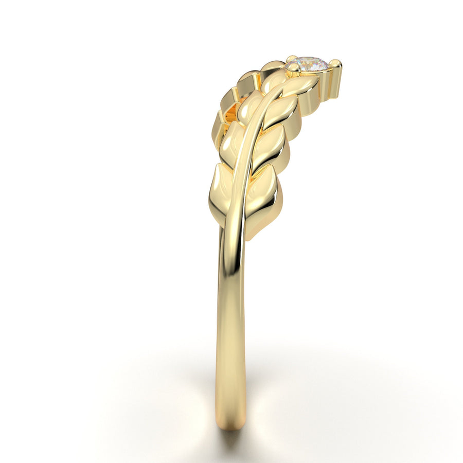 Moissanite Leaf Design Engagement Ring Rose Gold – Nobel Yates